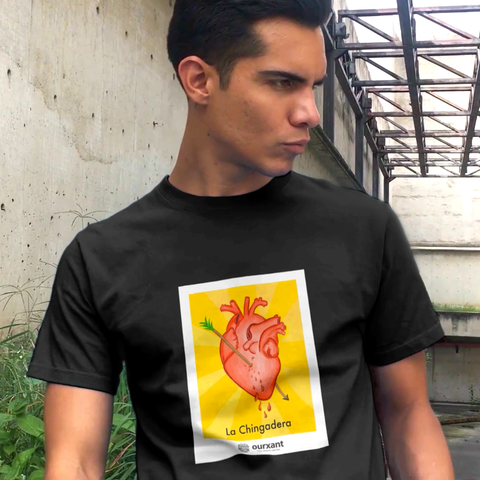 Lotería Broken Heart - Man T-Shirt | Latino Streetwear | Ourxant Latinx T-Shirt | Latinx Streetwear | Latino Streetwear Style | Latino T-Shirt | Mexican Streetwear Owned Brand | Funny Latino T-Shirt | Mexican T-Shirt | La Lotería