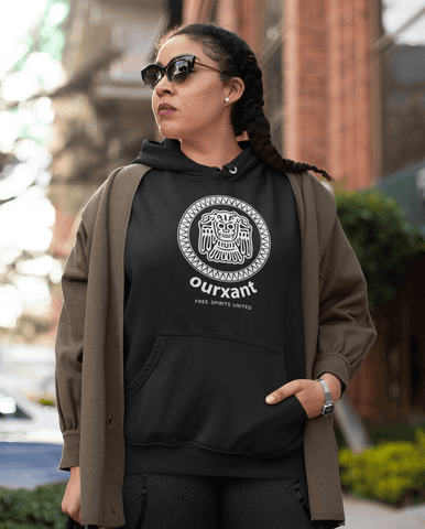 Classic Round Unisex Hoodie / Ourxant Classic Unisex Hoodie | Latino Hoodie | Ourxant Latinx Sweatshirt  | Latinx Streetwear | Latino Streetwear Style | Latino T-Shirt | Mexican Streetwear Owned Brand | Latina Hoodie